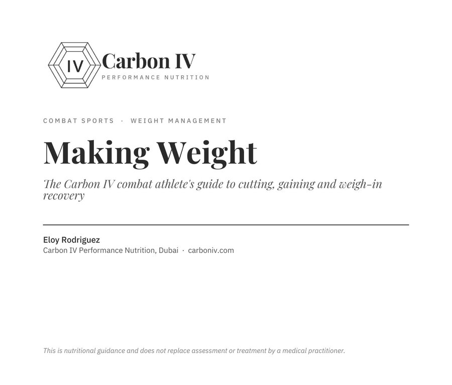 Making Weight, a Carbon IV guide