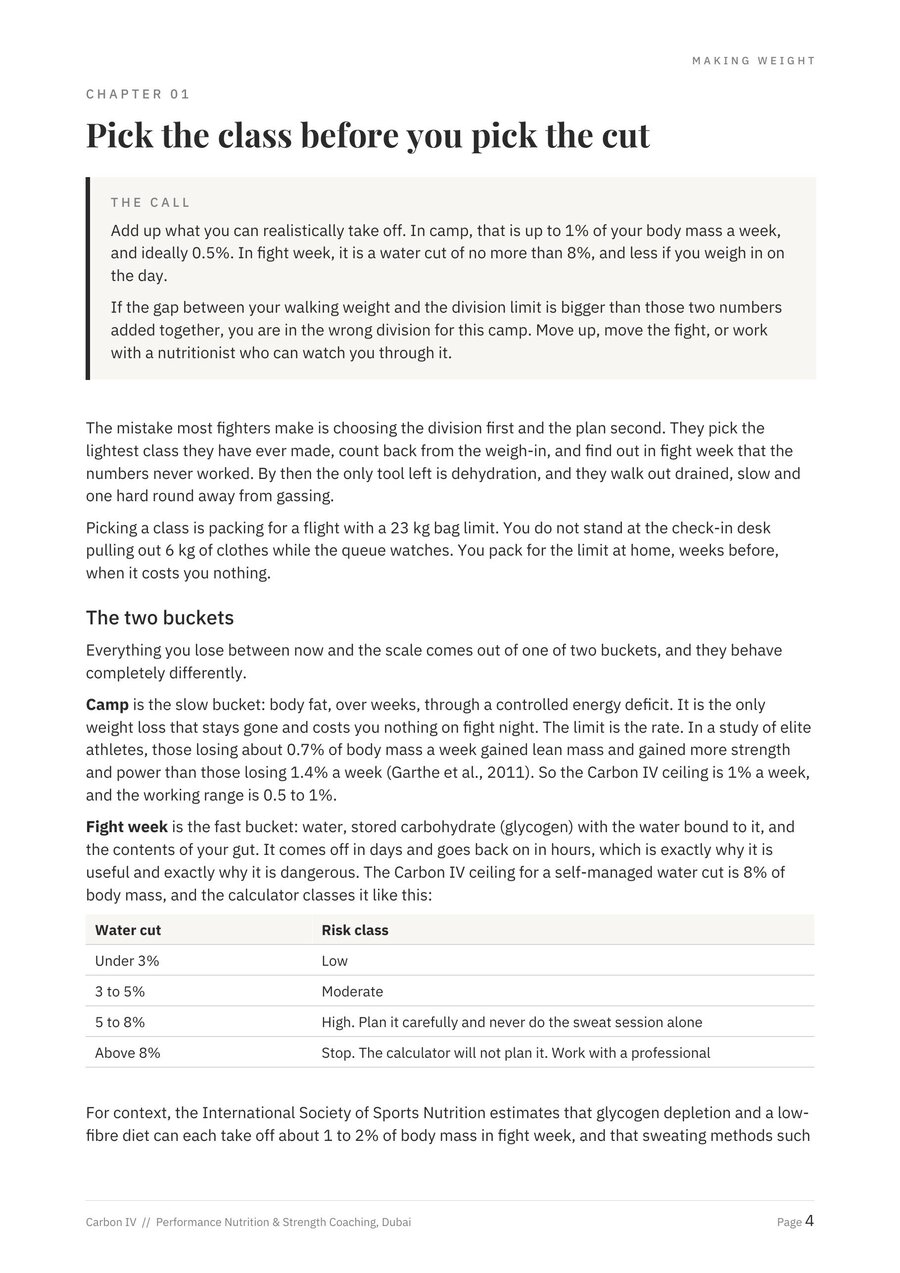 Sample chapter: Pick the class before you pick the cut, the short call box