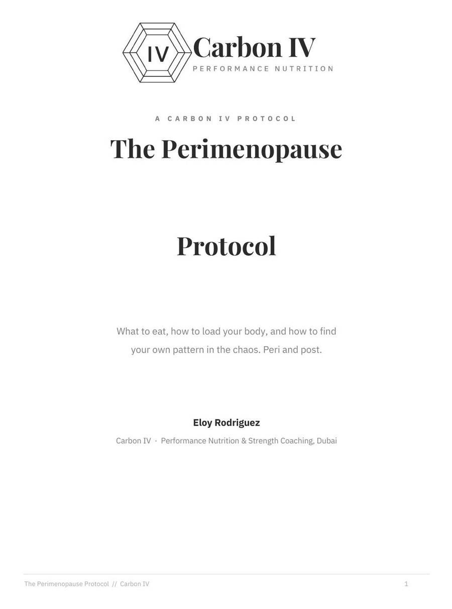 The Perimenopause Protocol, a Carbon IV guide